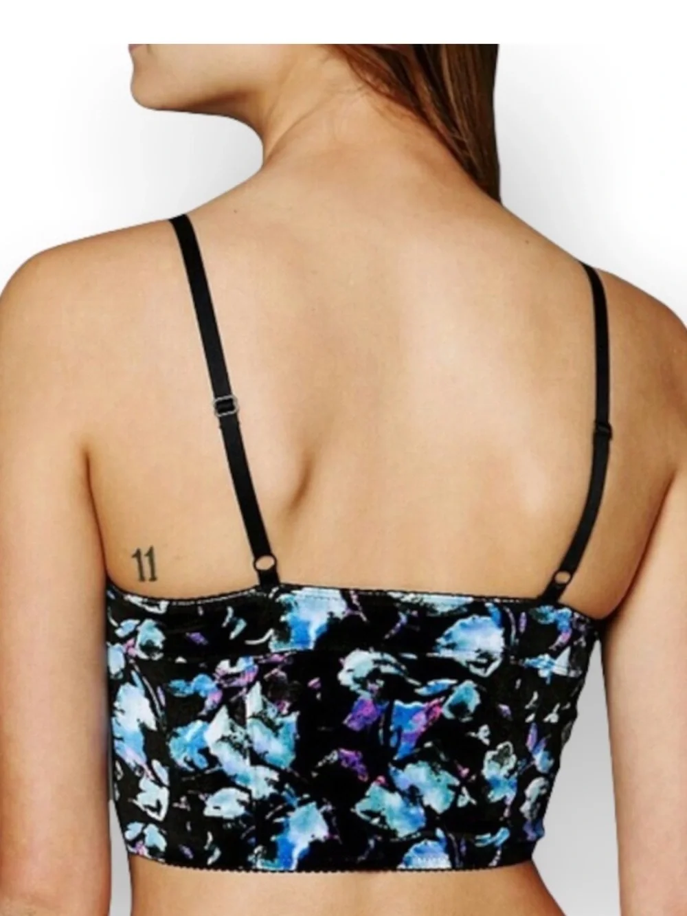 Intimately Free People Size S Floral Velvet Corset Style Crop Top / Bralette
